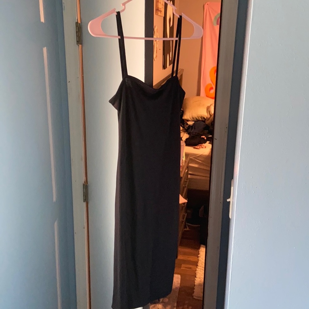 black spaghetti strap dress